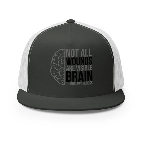 Brain Cancer Wounds Trucker Cap - JohnVsGBMCharcoal/ White