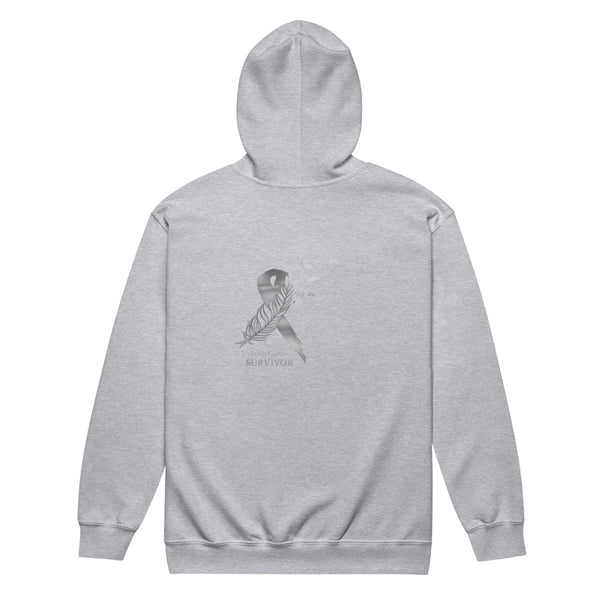 Brain Cancer Zip Up Dream Catcher Hoodie - JohnVsGBMSport GreyS