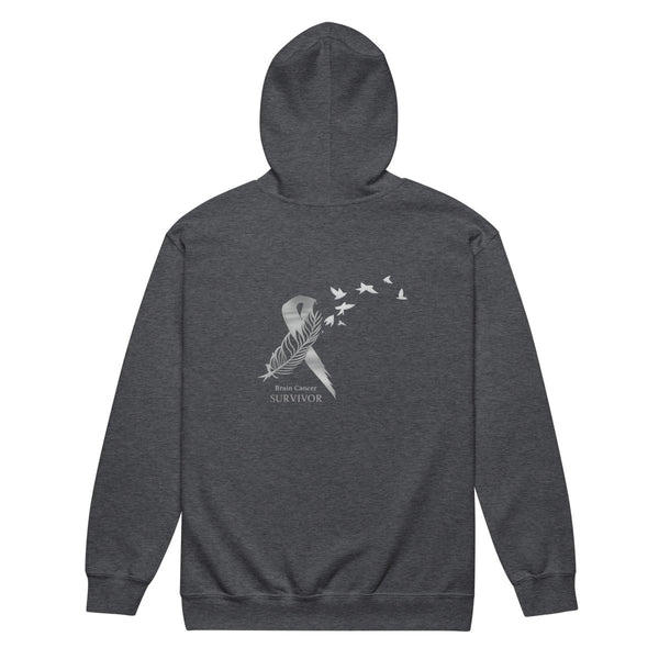 Brain Cancer Zip Up Dream Catcher Hoodie - JohnVsGBMDark HeatherS