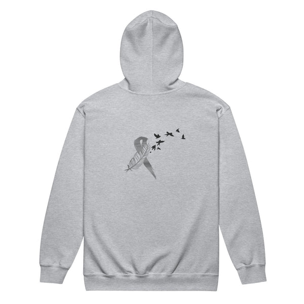 Brain Cancer Zip Up Survivor Hoodie - JohnVsGBMSport GreyS