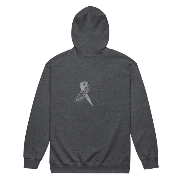 Brain Cancer Zip Up Survivor Hoodie - JohnVsGBMDark HeatherS