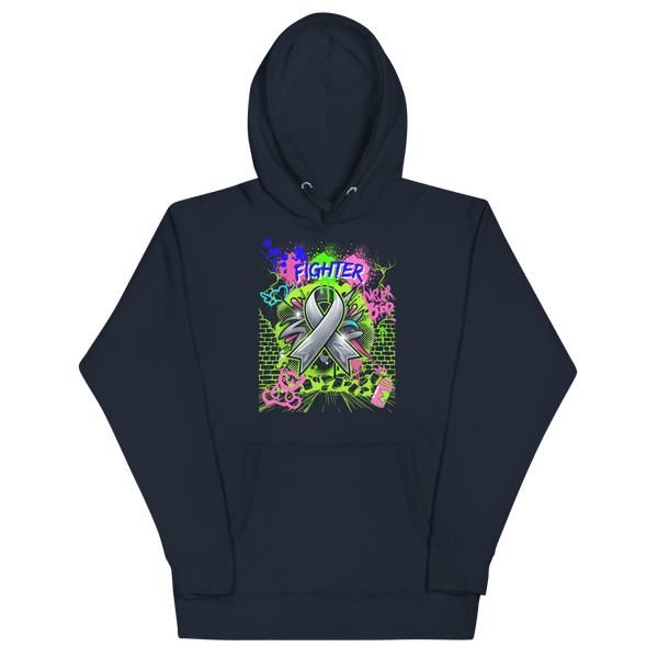 Brain Graffiti Ribbon Hoodie - JohnVsGBMNavy BlazerS