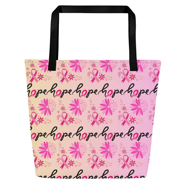 Breast Cancer Pink Large Tote Bag - JohnVsGBMBlack