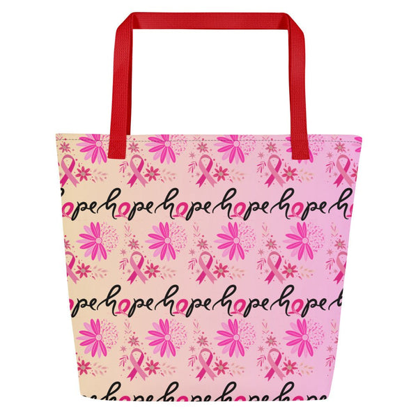 Breast Cancer Pink Large Tote Bag - JohnVsGBMRed