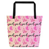 Breast Cancer Pink Large Tote Bag - JohnVsGBMBlack