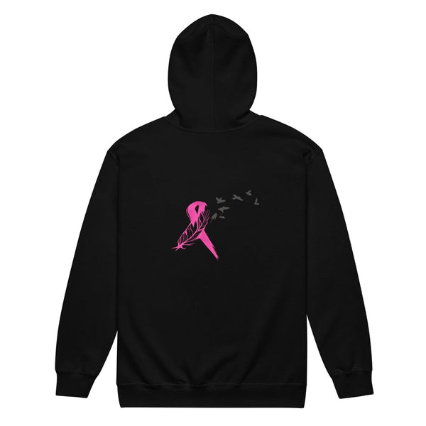 Breast Cancer Zip Up Survivor Hoodie - JohnVsGBMBlackS