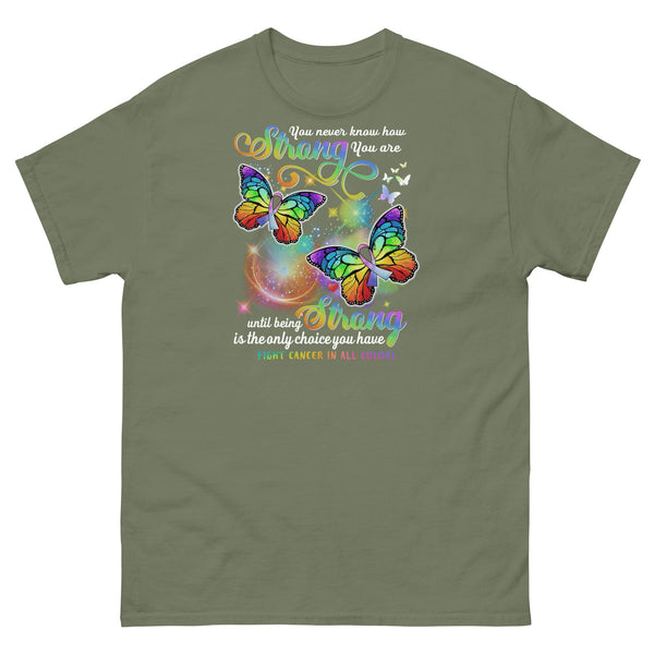 Cancer Butterflys Tee - JohnVsGBMMilitary GreenS