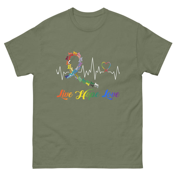 Cancer Heartbeat Classic Tee - JohnVsGBMMilitary GreenS