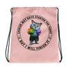 Cat Fights Cancer Drawstring Bag - JohnVsGBM
