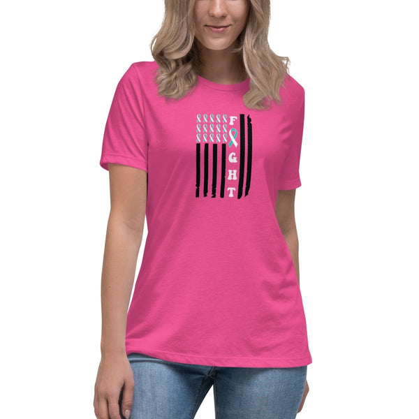 Cervical Cancer Women's Flag Tee - JohnVsGBMBerryS
