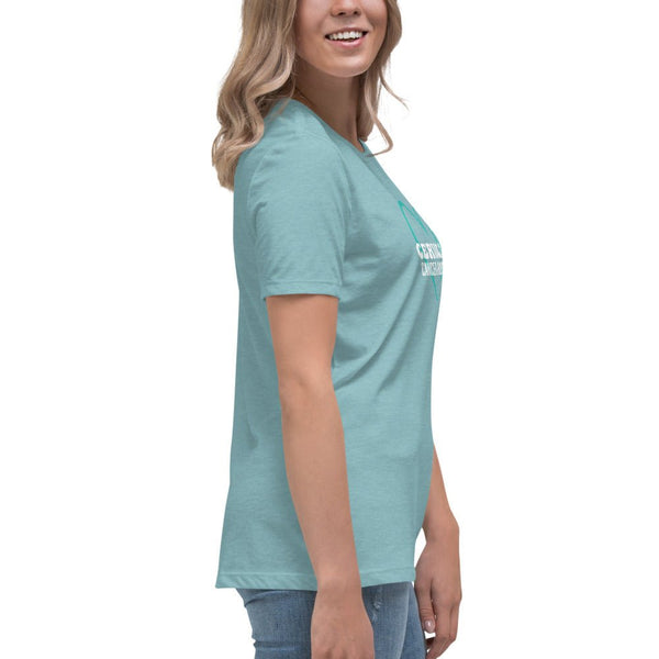 Cervical Cancer Women's Heart Tee - JohnVsGBMHeather Blue LagoonS