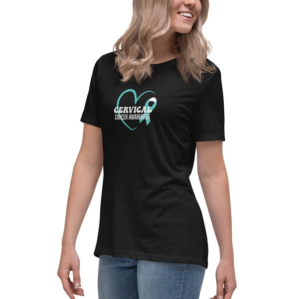 Cervical Cancer Women's Heart Tee - JohnVsGBMBlackS