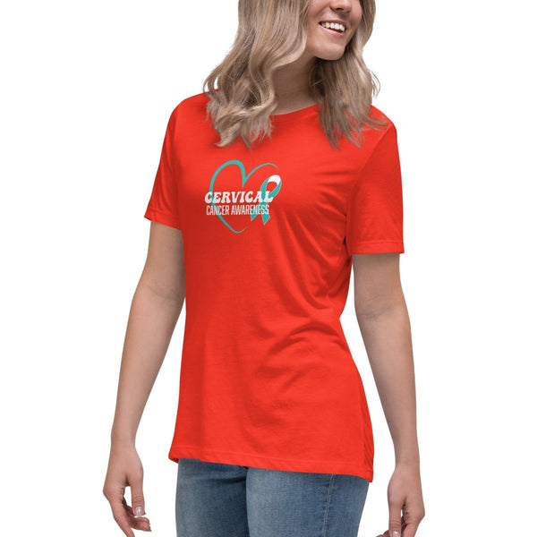 Cervical Cancer Women's Heart Tee - JohnVsGBMPoppyS