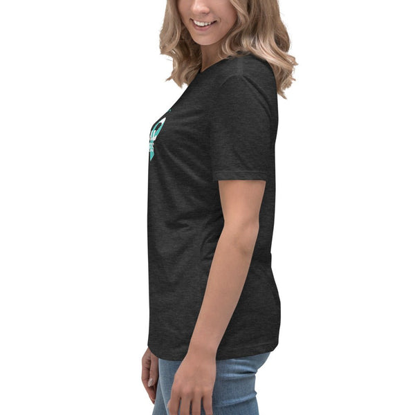 Cervical Cancer Women's Heart Tee - JohnVsGBMDark Grey HeatherS