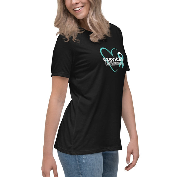 Cervical Cancer Women's Heart Tee - JohnVsGBMBlackS