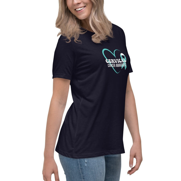 Cervical Cancer Women's Heart Tee - JohnVsGBMNavyS