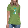 Cervical Cancer Women's Ribbon Heart Tee - JohnVsGBMLeafS