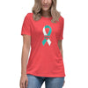 Cervical Cancer Women's Ribbon Heart Tee - JohnVsGBMHeather RedS