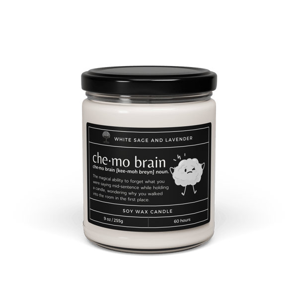 che·mo brain White Sage and Lavender Candle - JohnVsGBM