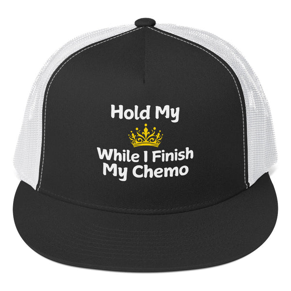 Chemo Hold my Crown Trucker Cap - JohnVsGBMBlack/ White