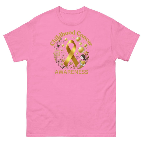 Childhood Cancer Adult Gold/Bubble Tee - JohnVsGBMAzaleaS