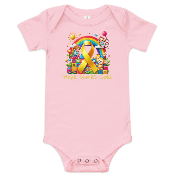 Childhood Cancer Hope Onesie - JohnVsGBMPink3 - 6m