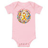 Childhood Cancer Mighty Onesie - JohnVsGBMPink3 - 6m