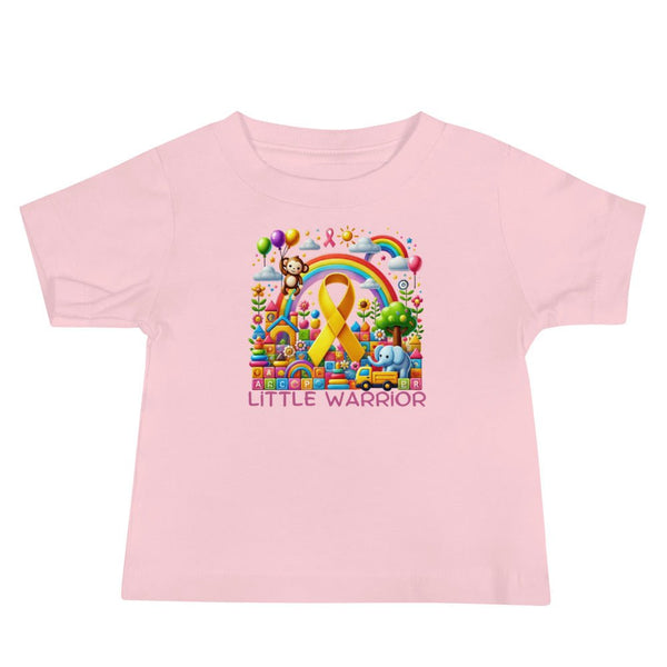 Childhood Cancer Rainbow Monkey Tee - JohnVsGBMPink6 - 12m