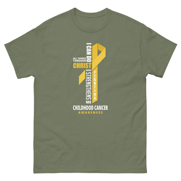 Childhood Cancer Through Christ Tee - JohnVsGBMMilitary GreenS