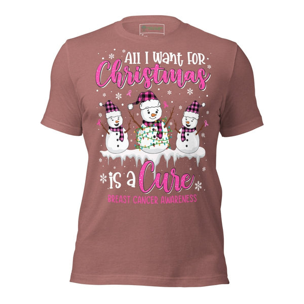 Christmas Breast Cancer WIsh Tee - JohnVsGBMHeather MauveXS