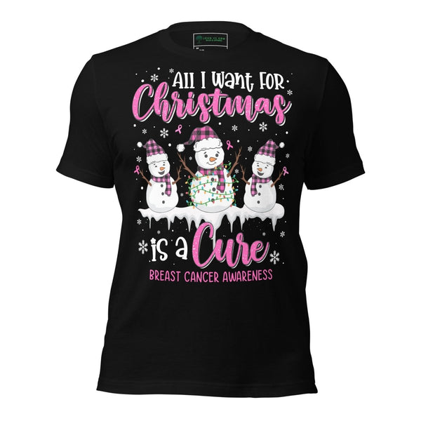 Christmas Breast Cancer WIsh Tee - JohnVsGBMBlackXS