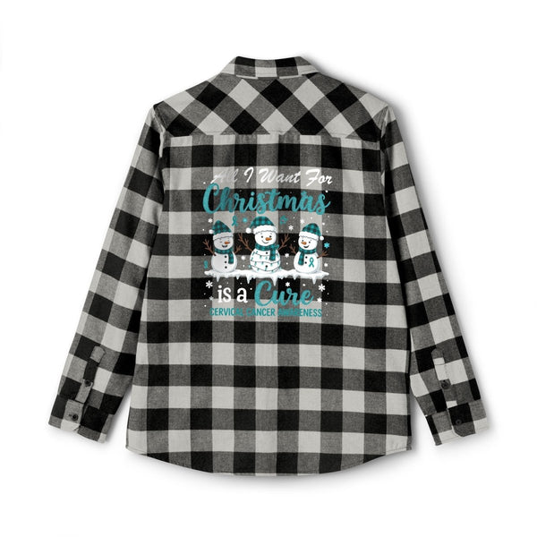 Christmas Cervical Cancer Flannel - JohnVsGBMGrey Heather/ BlackXS