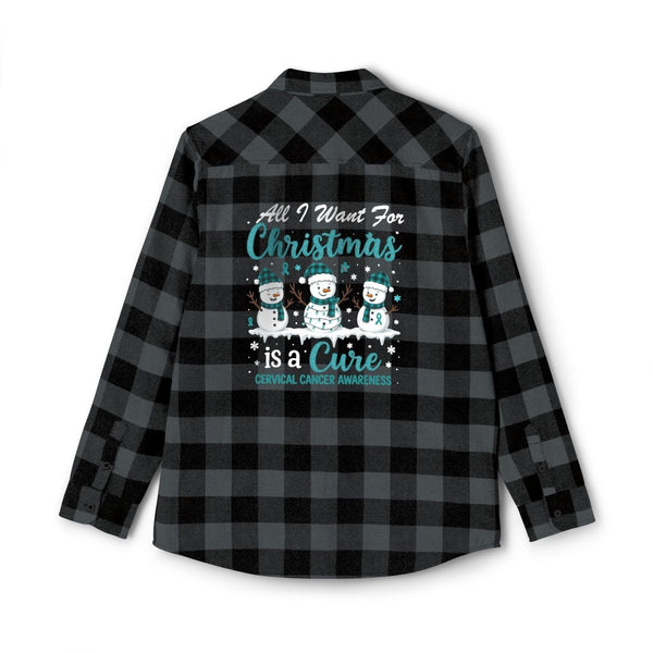 Christmas Cervical Cancer Flannel - JohnVsGBMGrey Heather/ BlackXS