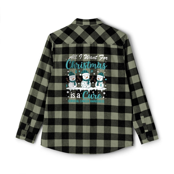 Christmas Cervical Cancer Flannel - JohnVsGBMOlive / BlackXS