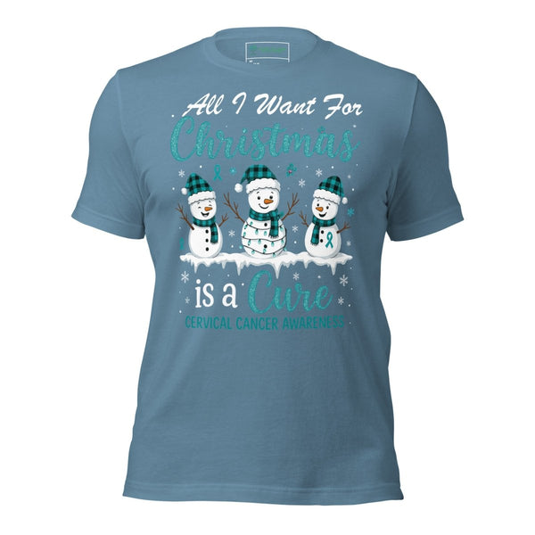 Christmas Cervical WIsh Tee - JohnVsGBMSteel BlueXS