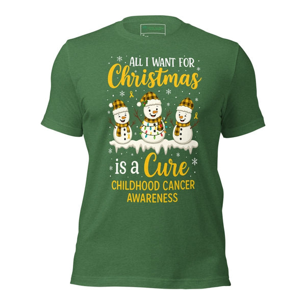 Christmas Childhood Cancer Wish Tee - JohnVsGBMHeather Grass GreenXS