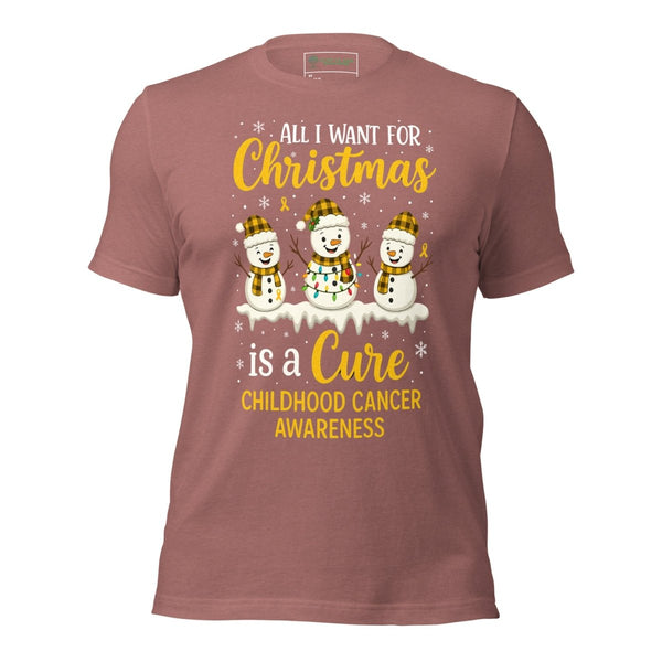 Christmas Childhood Cancer Wish Tee - JohnVsGBMHeather MauveXS