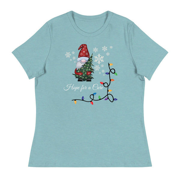 Christmas Elf Hope for a Cure Women's Relaxed Tee - JohnVsGBMHeather Blue LagoonS