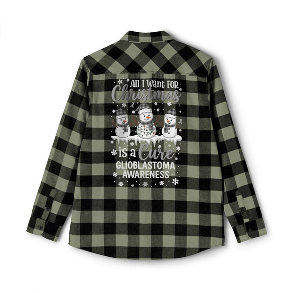 Christmas Glioblastoma Flannel - JohnVsGBMOlive / BlackXS