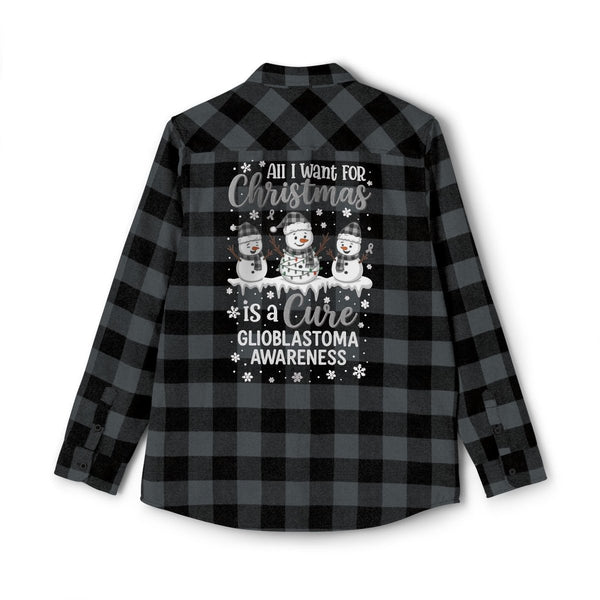 Christmas Glioblastoma Flannel - JohnVsGBMCharcoal Heather/ BlackXS