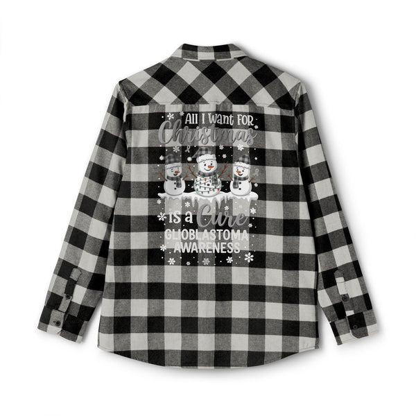 Christmas Glioblastoma Flannel - JohnVsGBMGrey Heather/ BlackXS