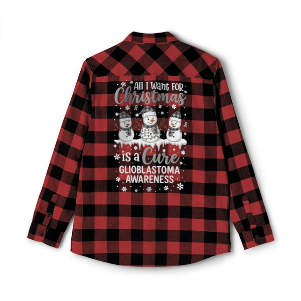 Christmas Glioblastoma Flannel - JohnVsGBMCharcoal Heather/ BlackXS