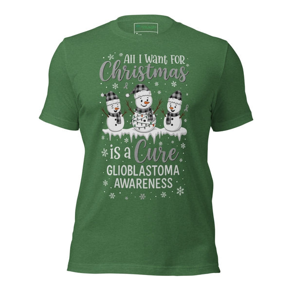 Christmas Glioblastoma Wish Tee - JohnVsGBMHeather Grass GreenXS