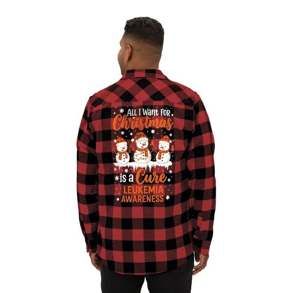 Christmas Leukemia Cancer Flannel - JohnVsGBMRed / BlackXS