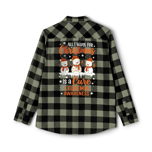 Christmas Leukemia Cancer Flannel - JohnVsGBMOlive / BlackXS