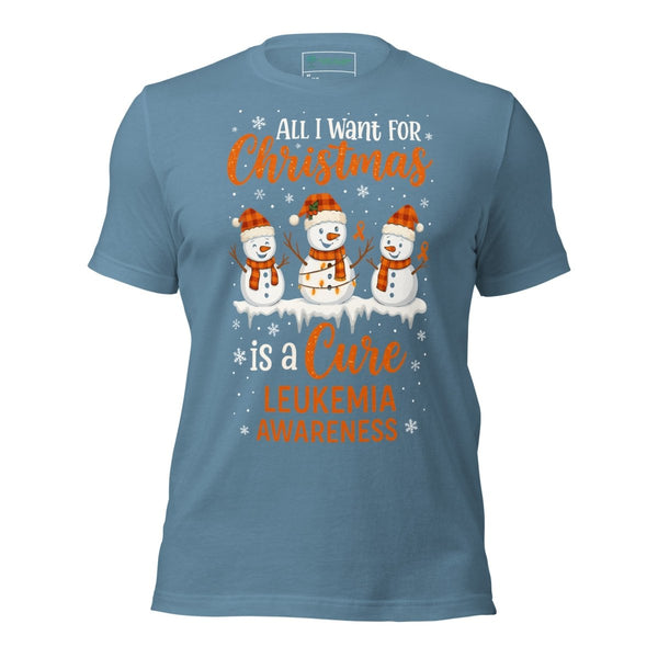 Christmas Leukemia WIsh Tee - JohnVsGBMSteel BlueXS