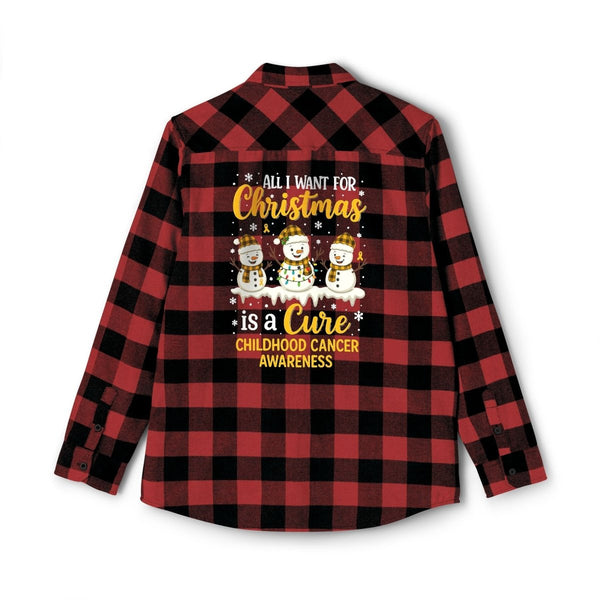 Christmas Lung Cancer Flannel - JohnVsGBMGrey Heather/ BlackXS