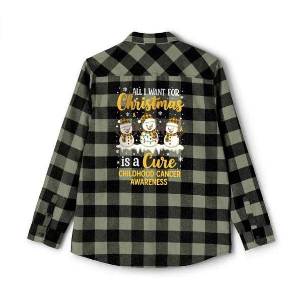 Christmas Lung Cancer Flannel - JohnVsGBMOlive / BlackXS