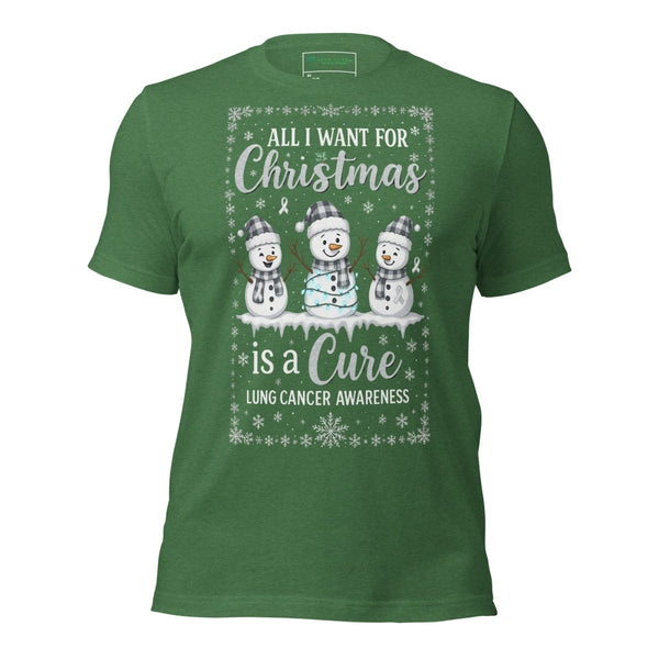 Christmas Lung Cancer WIsh Tee - JohnVsGBMHeather Grass GreenXS