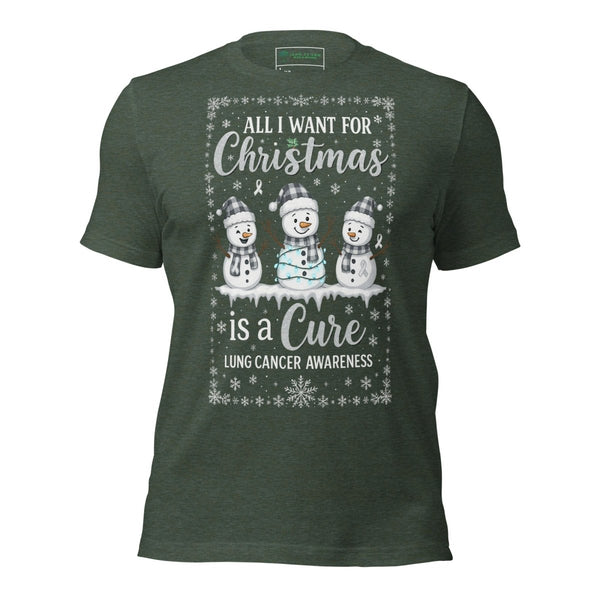 Christmas Lung Cancer WIsh Tee - JohnVsGBMHeather ForestS